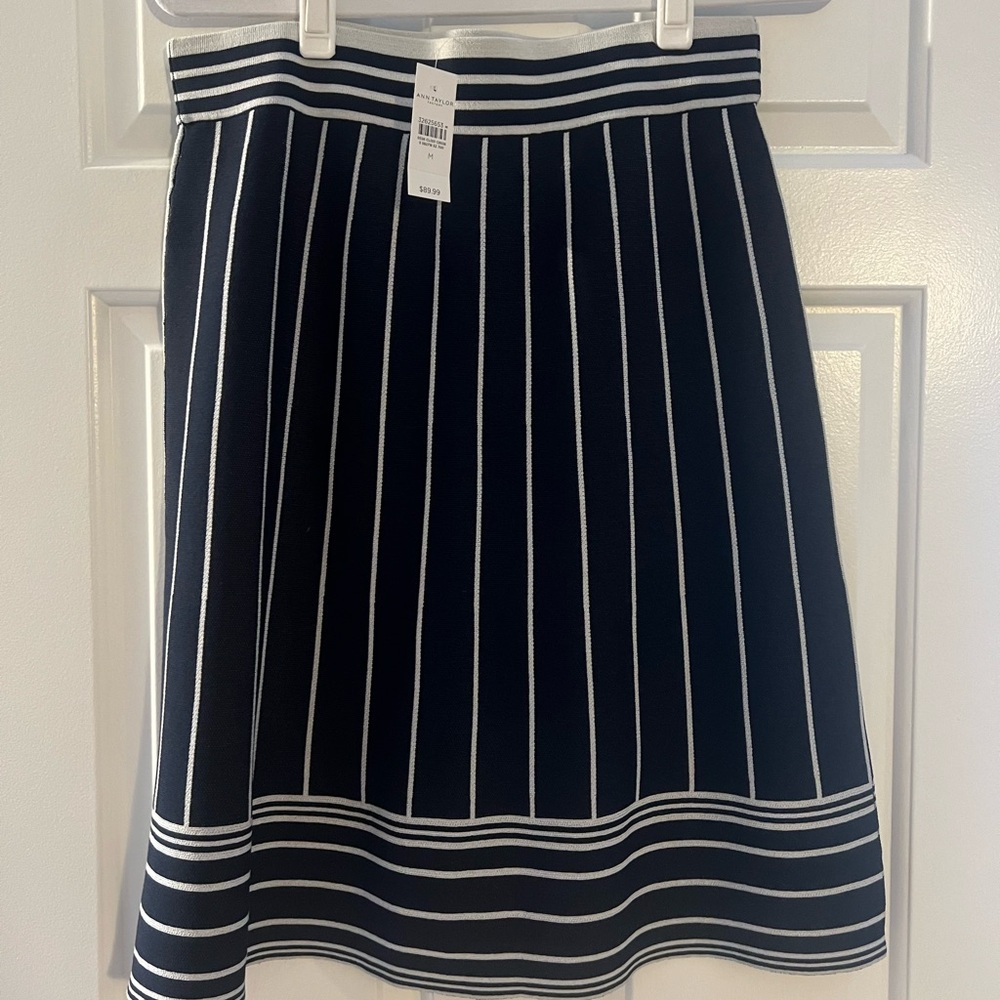 NWT Navy Striped Skirt